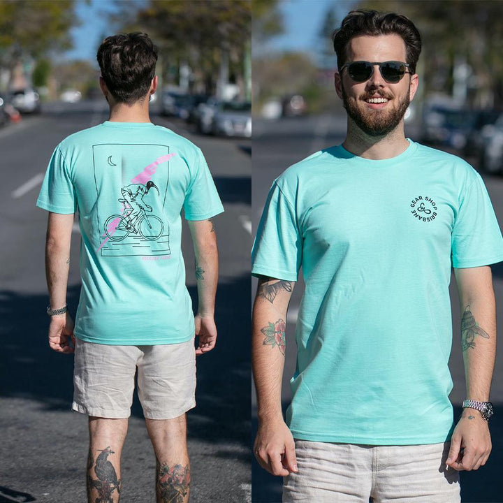 becausefixie x GEAR Shop - Bin Chicken Tee - Aqua