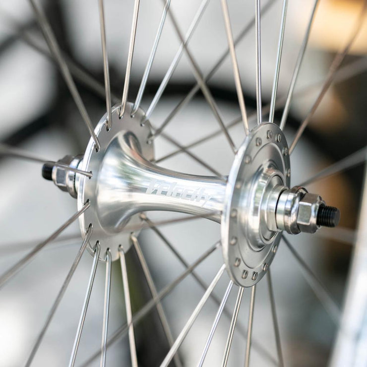 Velocity Quill 32H Track Wheelset - High Polish Silver - Radial Front, 2X Rear - Velocity Hubs