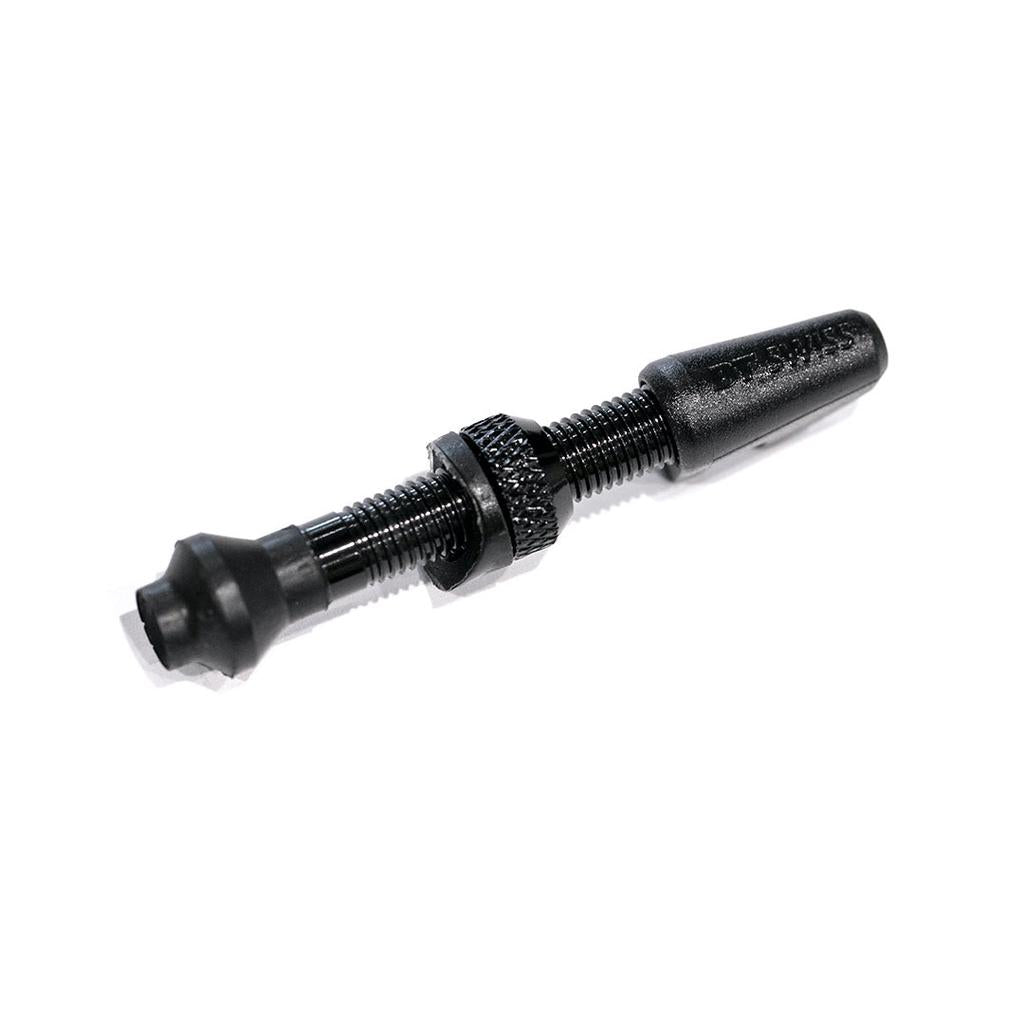 DT Swiss Brass Tubeless Valve Stems - Black - Asymmetric 18-25mm 