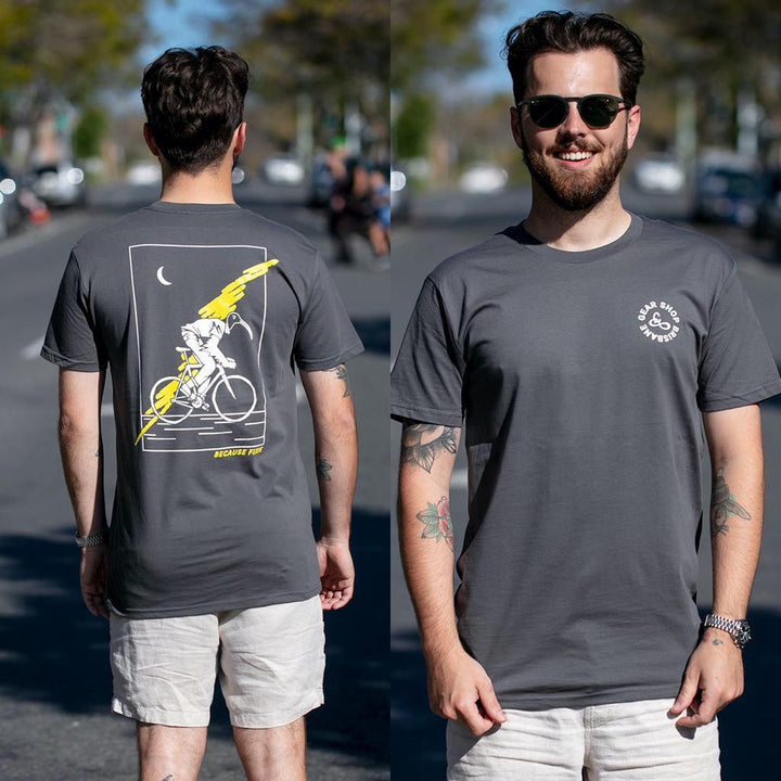becausefixie x GEAR Shop - Bin Chicken Tee - Charcoal