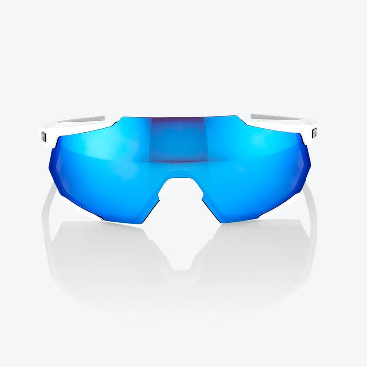100% Racetrap - Matte White - HiPer Blue Multilayer Lens