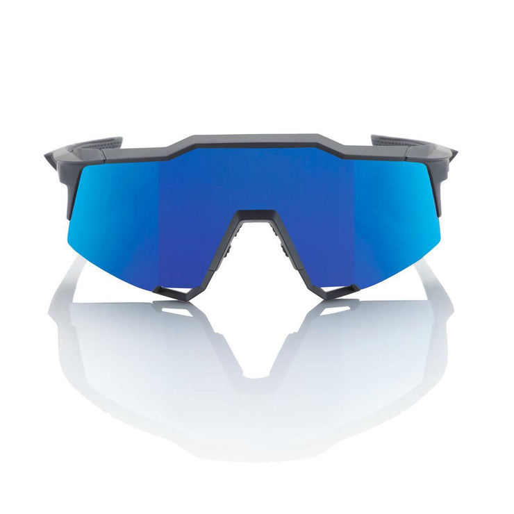 100% Speedcraft - Matte Black - HiPER Blue Mirror Lens