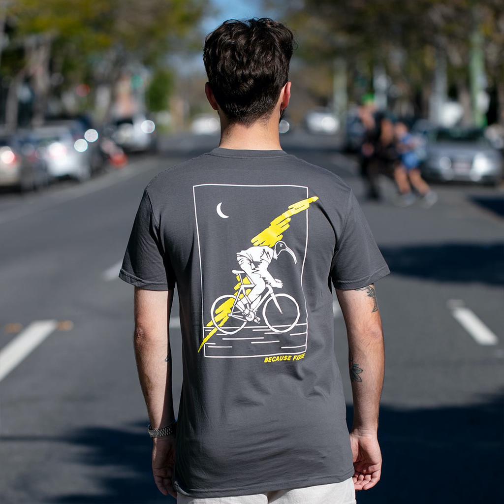 becausefixie x GEAR Shop - Bin Chicken Tee - Charcoal