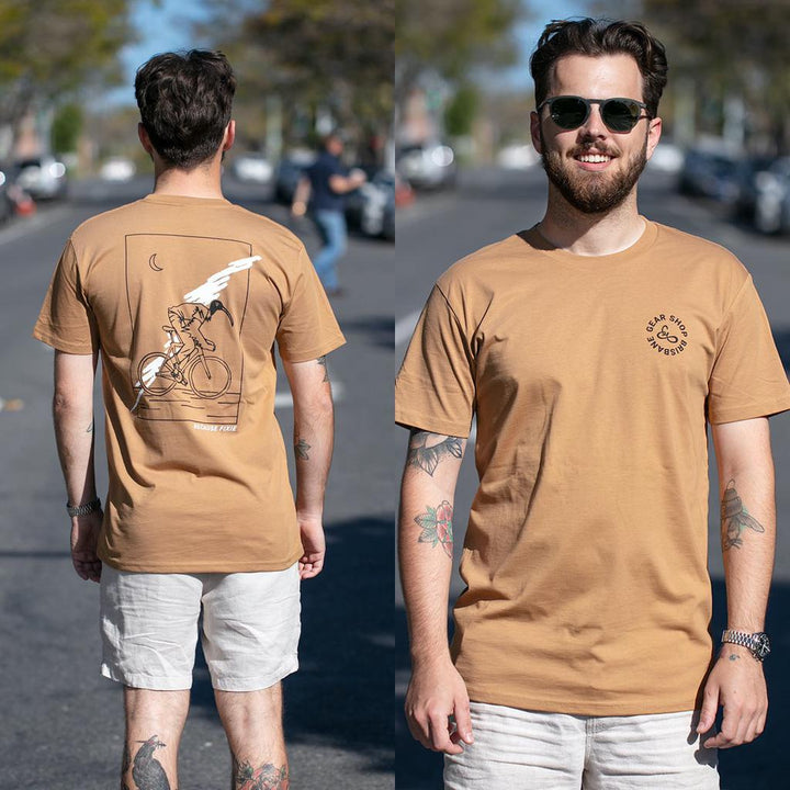 becausefixie x GEAR Shop - Bin Chicken Tee - Camel