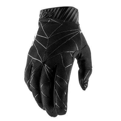 100% Ridefit Long Finger Glove - Black