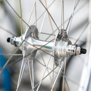 Velocity Quill 32H Track Wheelset - High Polish Silver - Radial Front, 2X Rear - Velocity Hubs