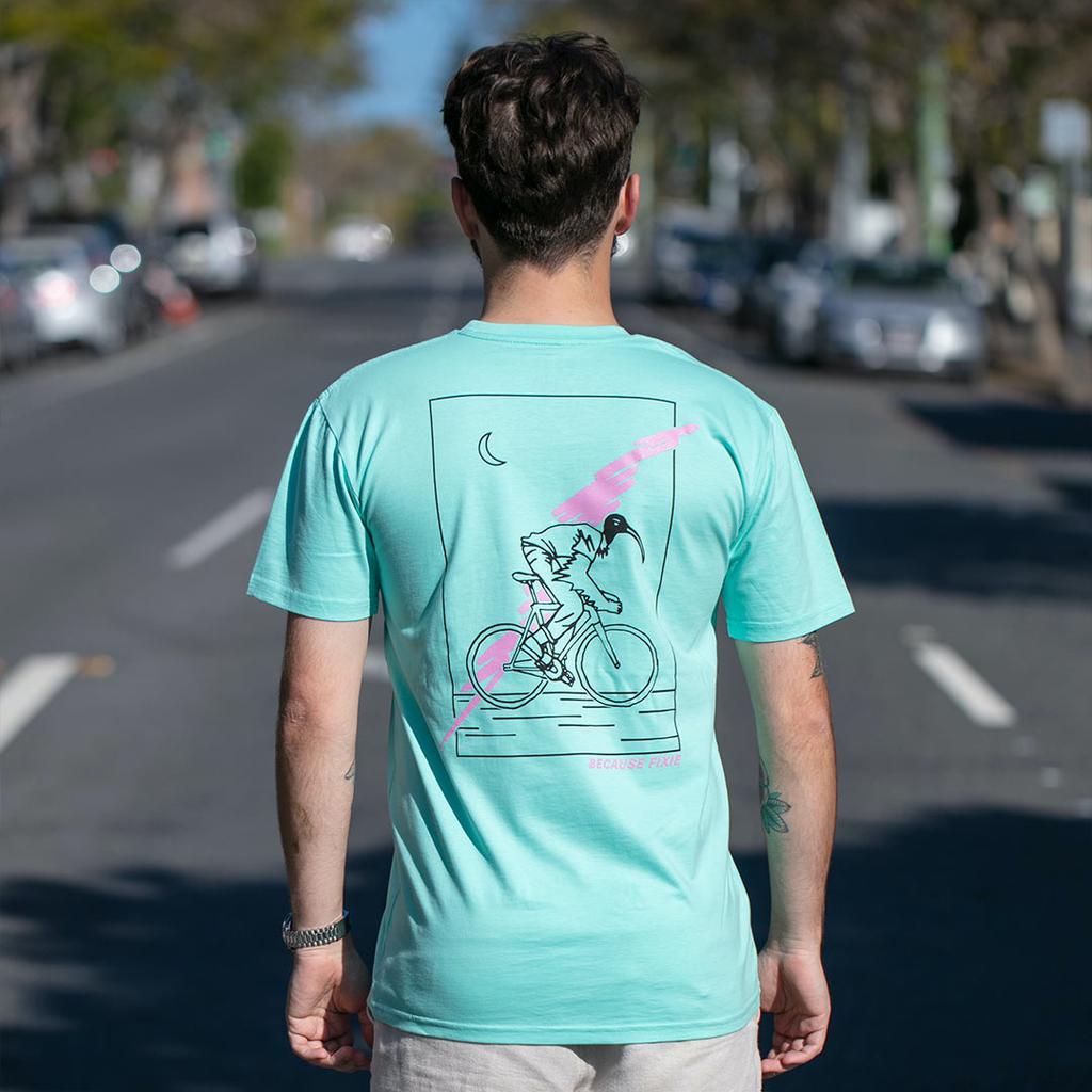 becausefixie x GEAR Shop - Bin Chicken Tee - Aqua